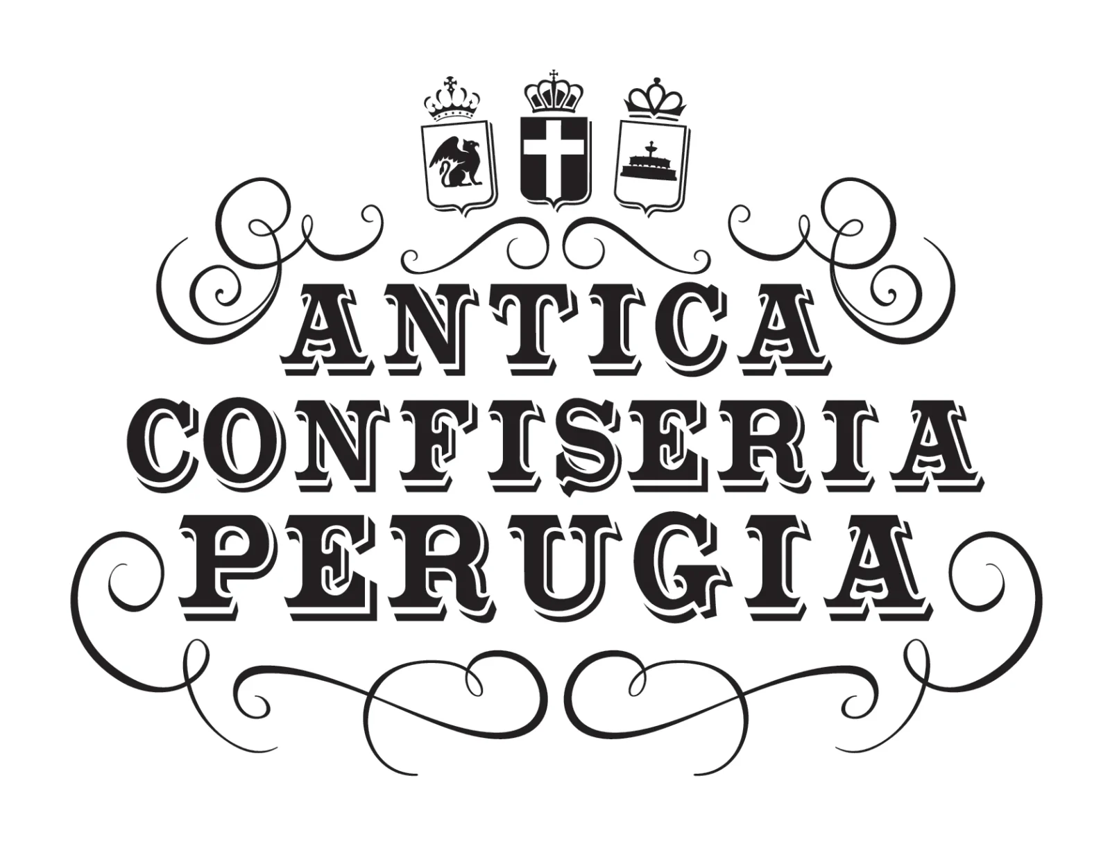 Logo Antica Confiseria Perugia (dolciaria), 2013 – progettato da Mancinelli Design