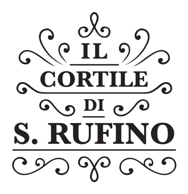 Logo Il Cortile di San Rufino (ospitalità), 2015 – progettato da Mancinelli Design