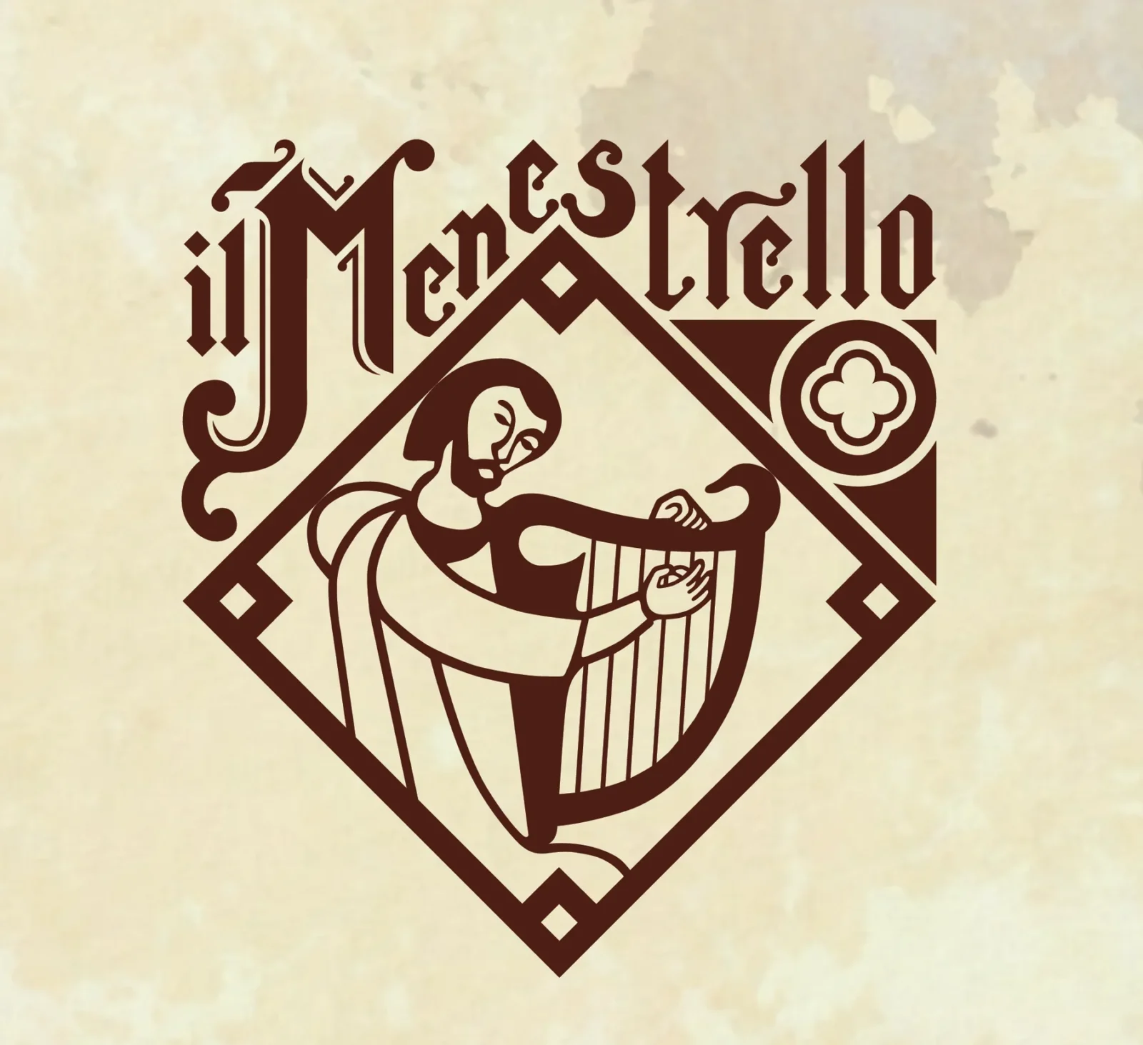 Logo Il Menestrello (ristorante pizzeria), 1983 – progettato da Mancinelli Design