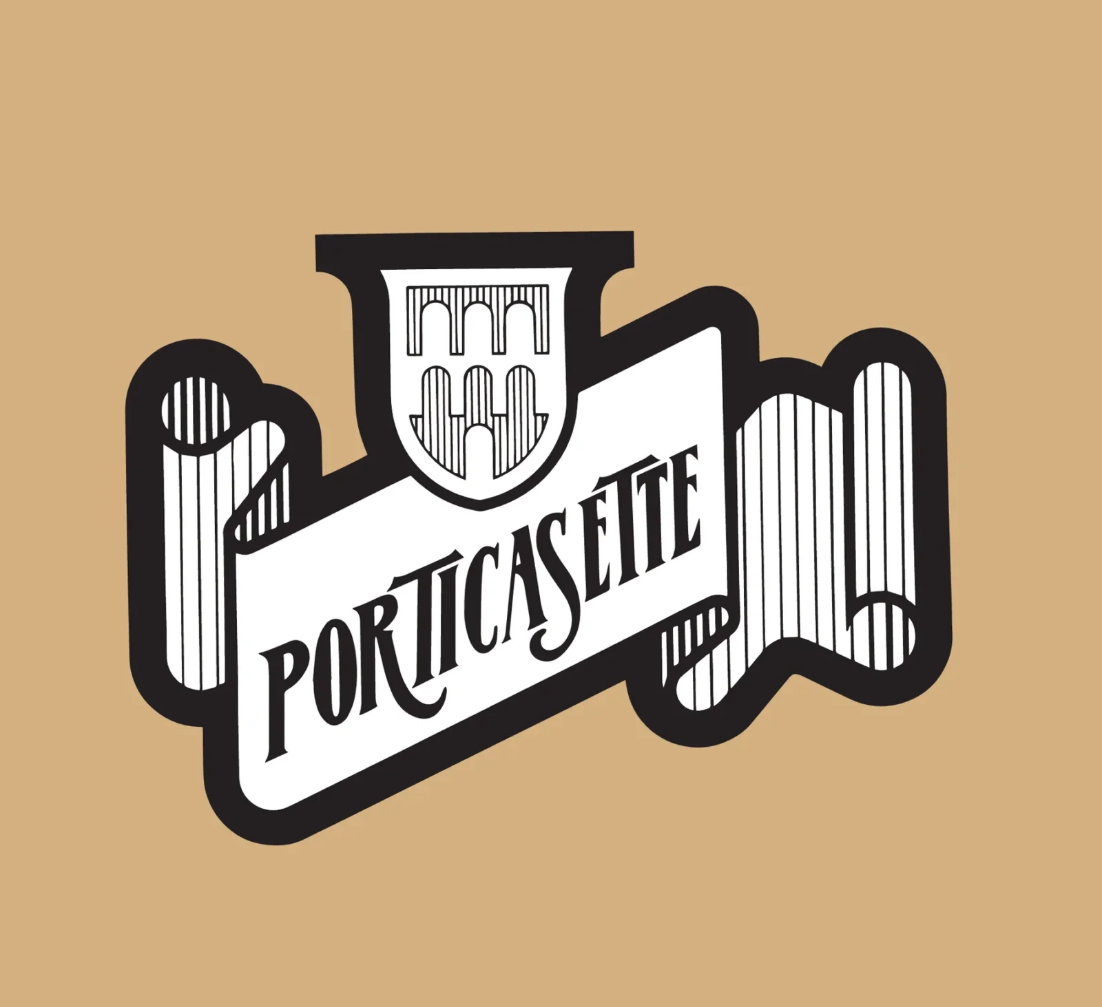 Logo Porticasette (souvenir), 1986 – progettato da Mancinelli Design