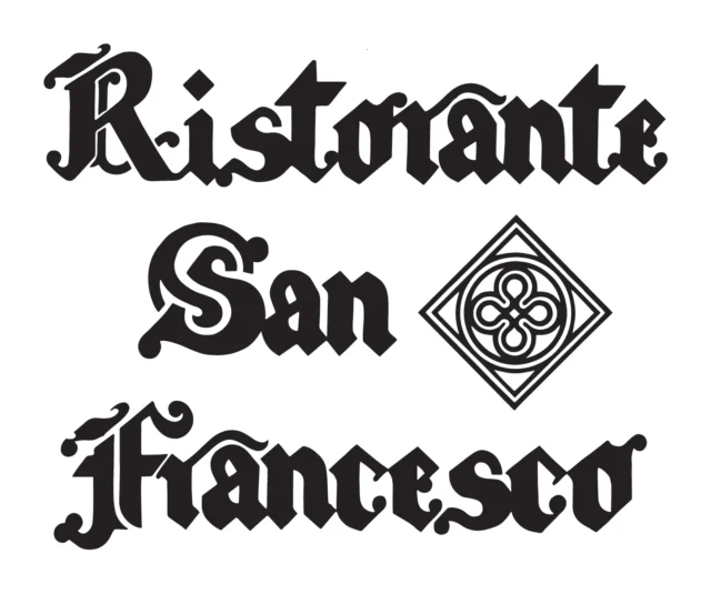 Logo Ristorante San Francesco (ristorante), 1984 – progettato da Mancinelli Design