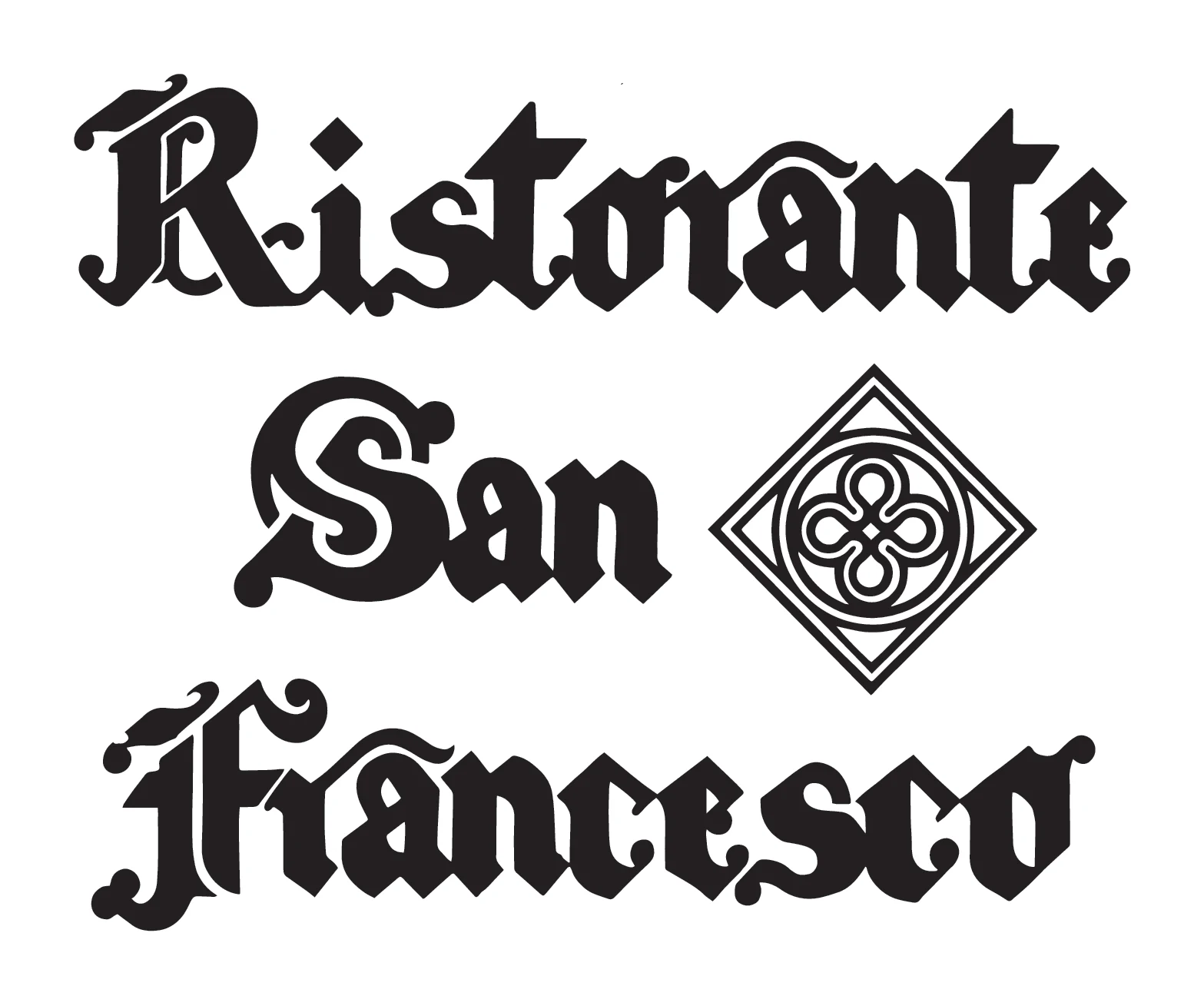 Logo Ristorante San Francesco (ristorante), 1984 – progettato da Mancinelli Design