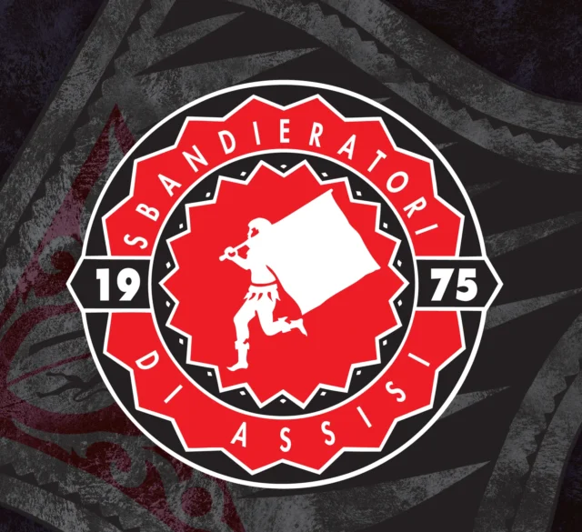 Logo Sbandieratori di Assisi (gruppo storico), 1990 – progettato da Mancinelli Design
